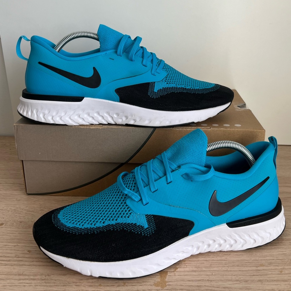 Nike Odyssey React 2 Flyknit ‘Blue Lagoon’ Men Running Sneakers- SZ 11 - Picture 3 of 7